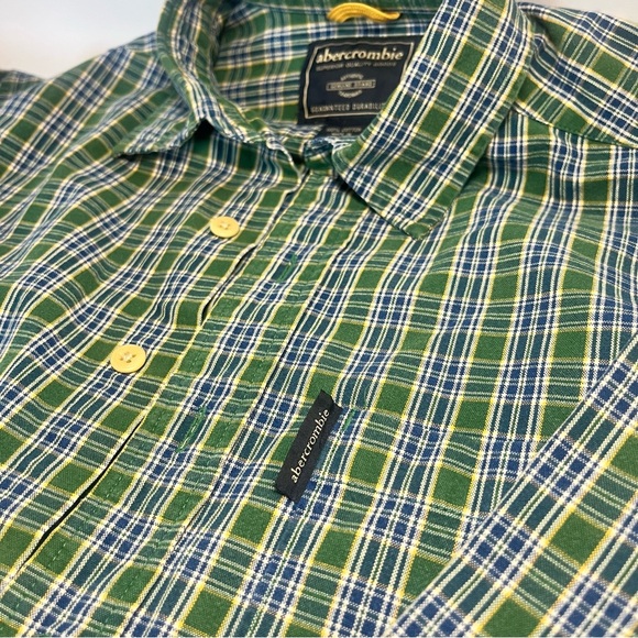 Abercrombie & Fitch Green and Blue Plaid Button Up - Vintage - Picture 4 of 8